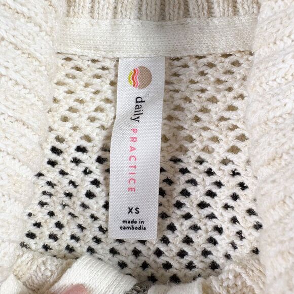 Anthropologie‎ Daily Practice Zip Oversized Sweater XS Fisherman Coastal Sporty - Picture 3 of 8